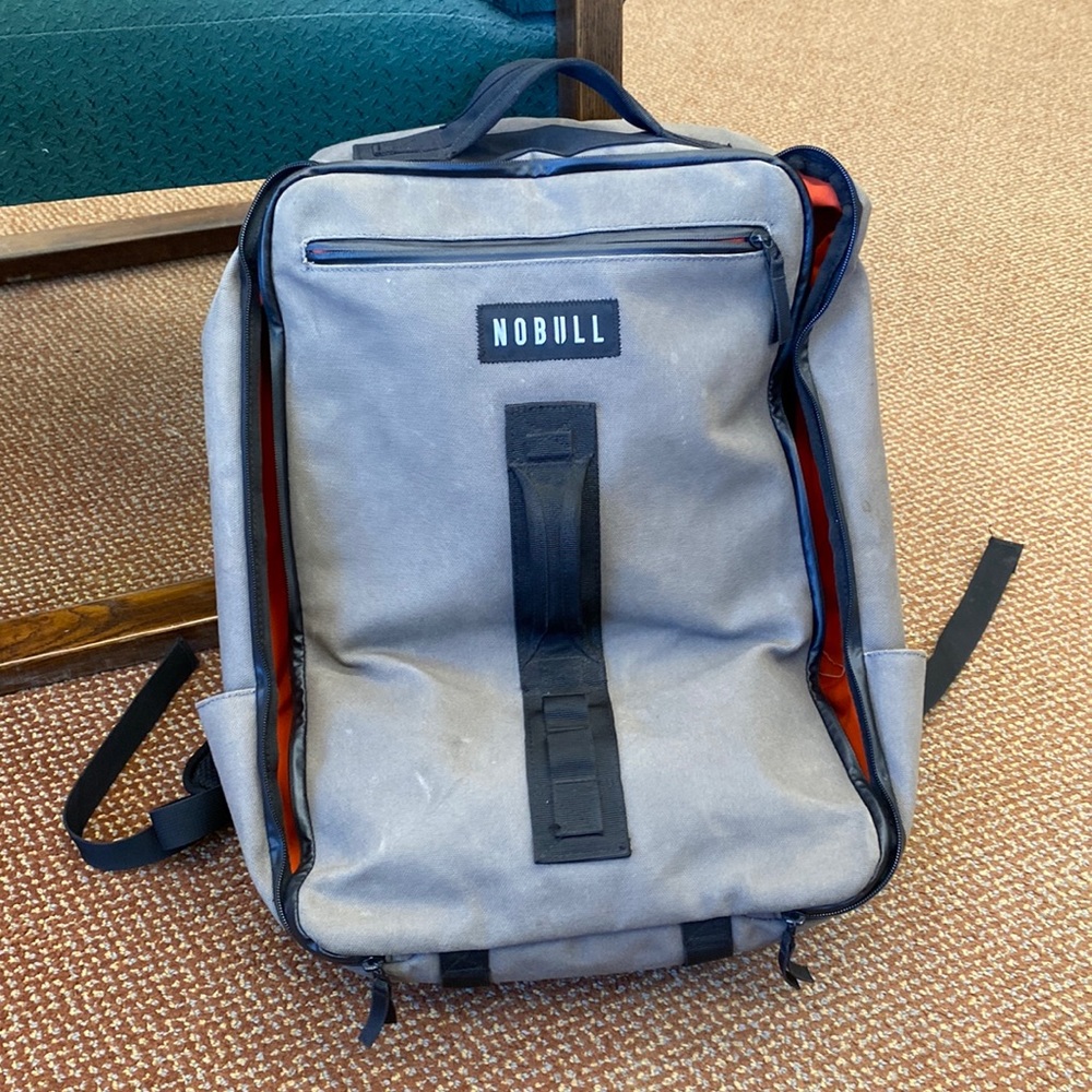 NOBULL Gray and Red Travel Backpack